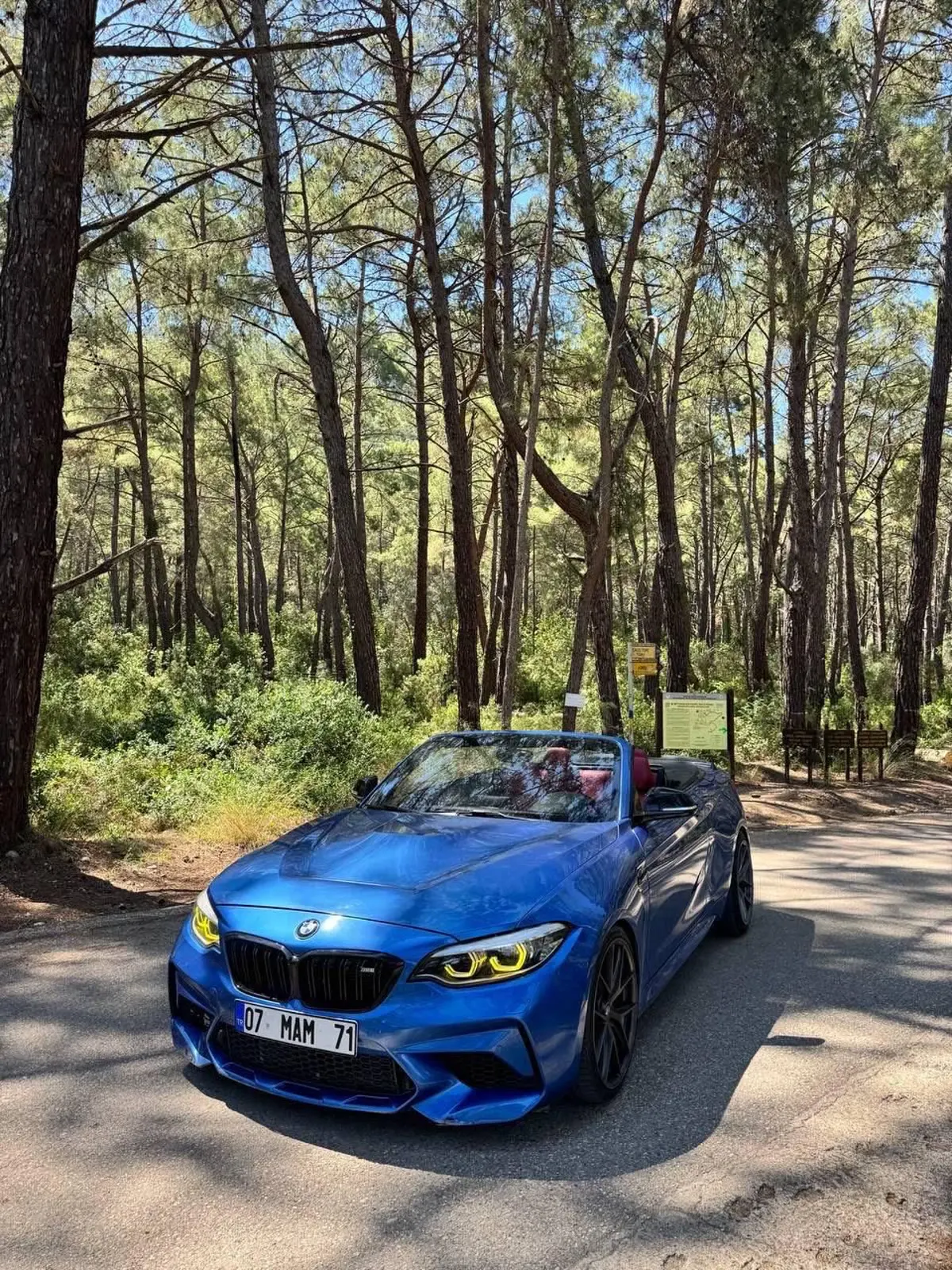 Blue convertible rental car in Kemer
